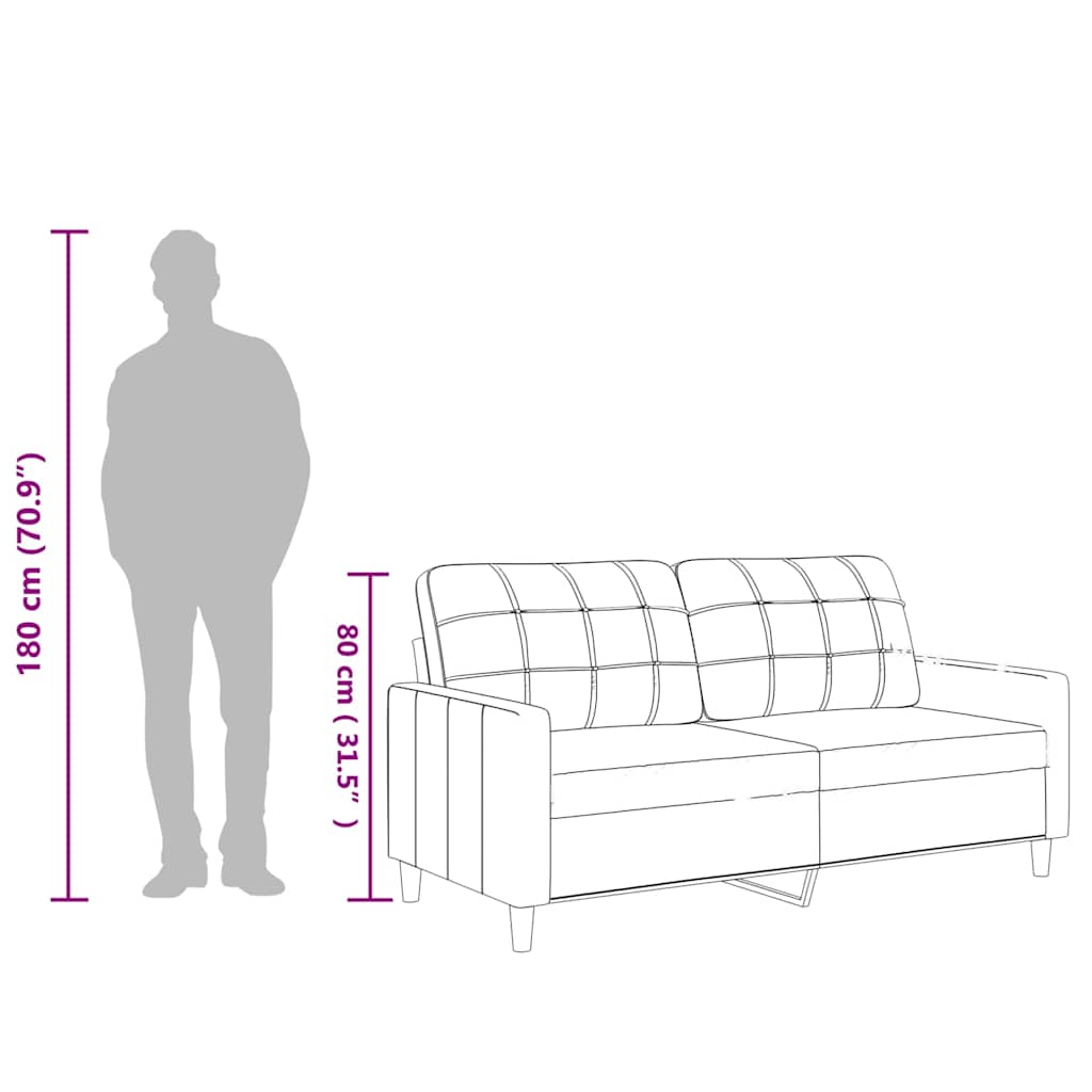 Dvosjed od tkanine krem 140 cm od umjetne kože