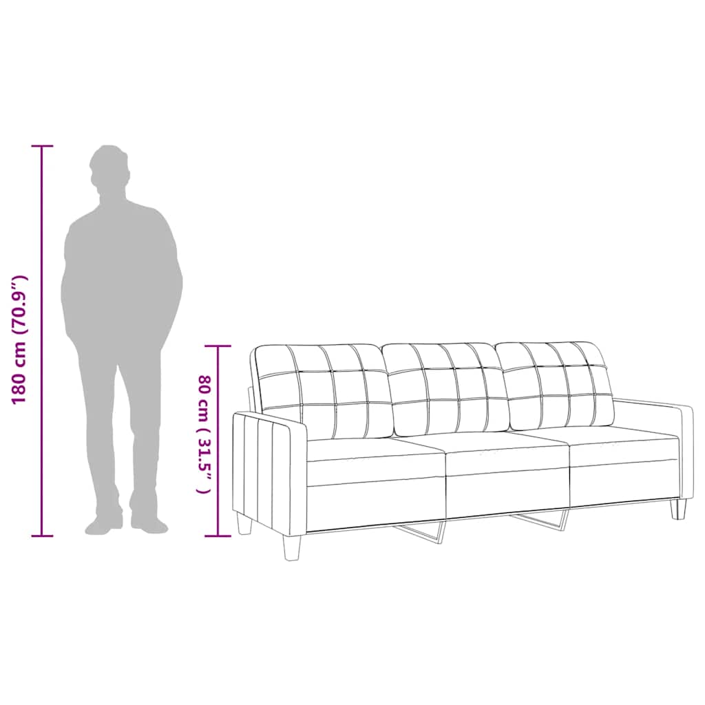 Trosjed siva 180 cm od umjetne kože