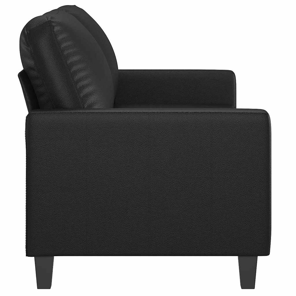 Dvosjed od tkanine crni 140 cm od umjetne kože