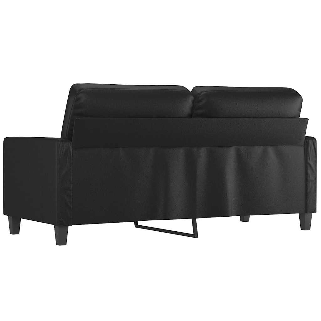 Dvosjed od tkanine crni 140 cm od umjetne kože