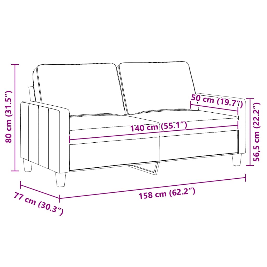 Dvosjed od tkanine crvena boja vina 140 cm