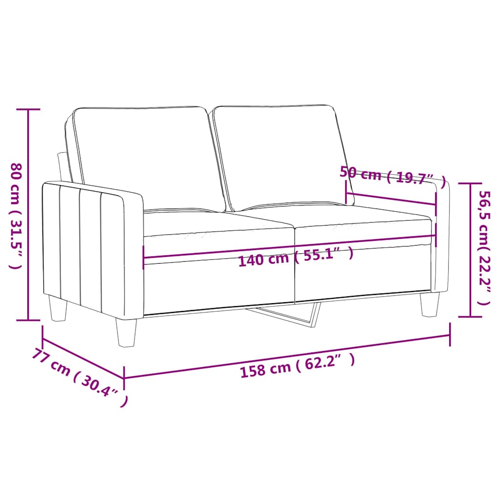 Dvosjed krem 140 cm baršunasti