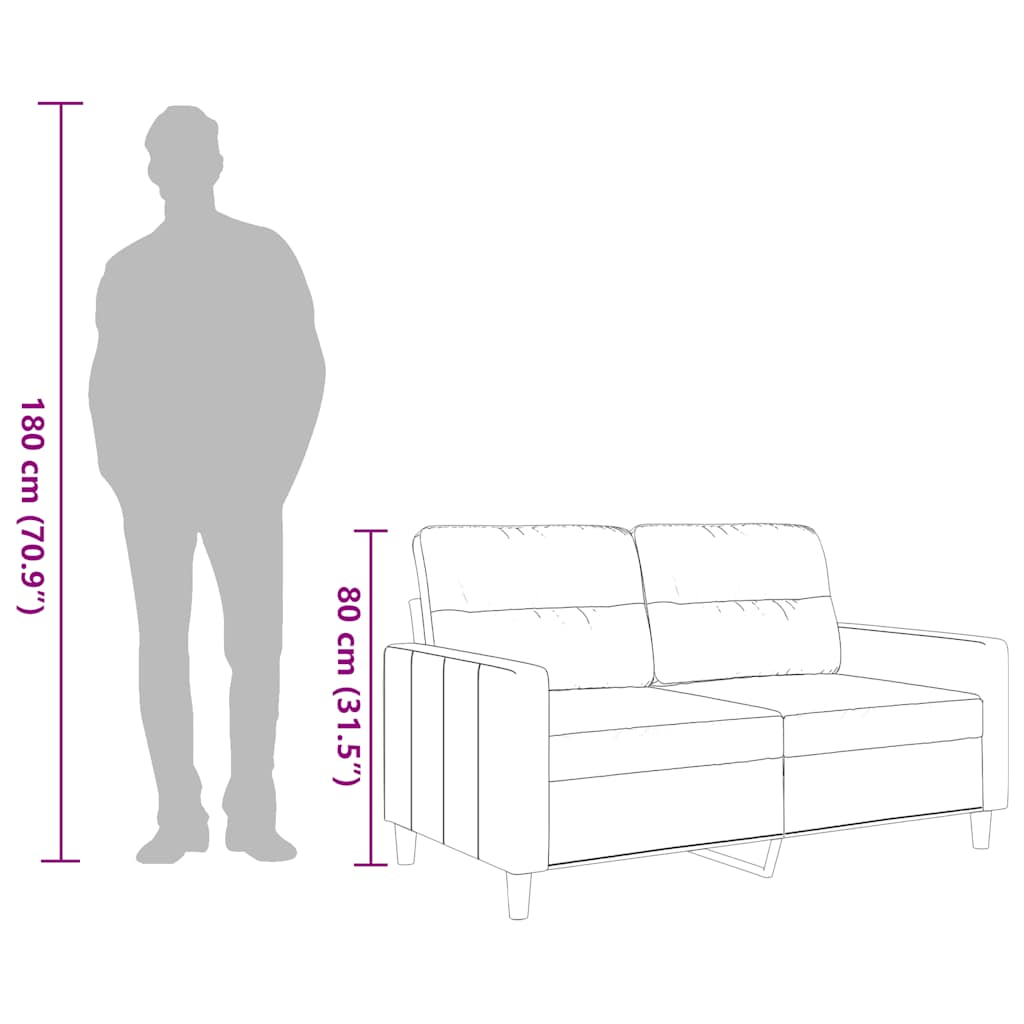Dvosjed od tkanine smeđi 120 cm