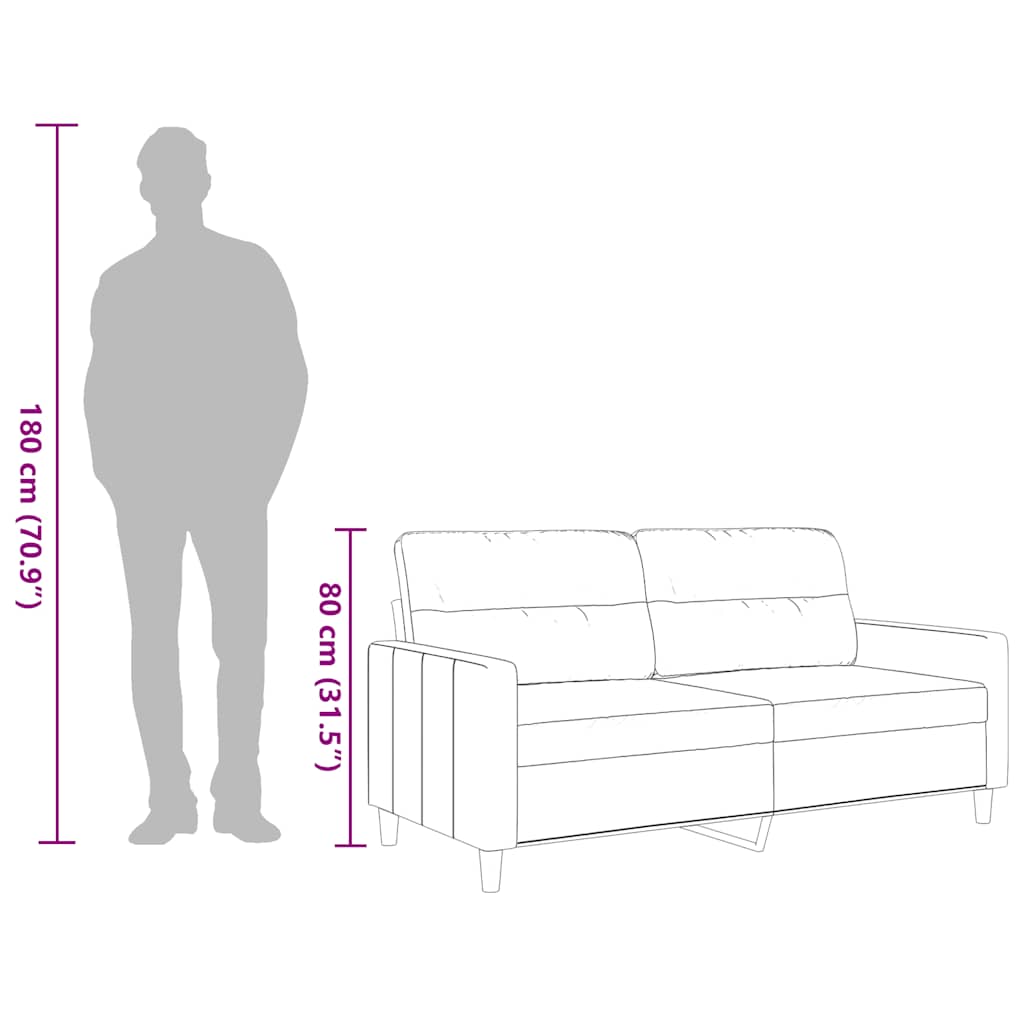 Dvosjed od tkanine smeđesivi 140 cm