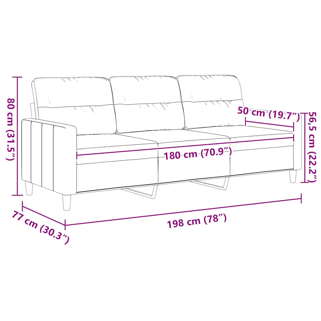 Trosjed od tkanine smeđi 180 cm