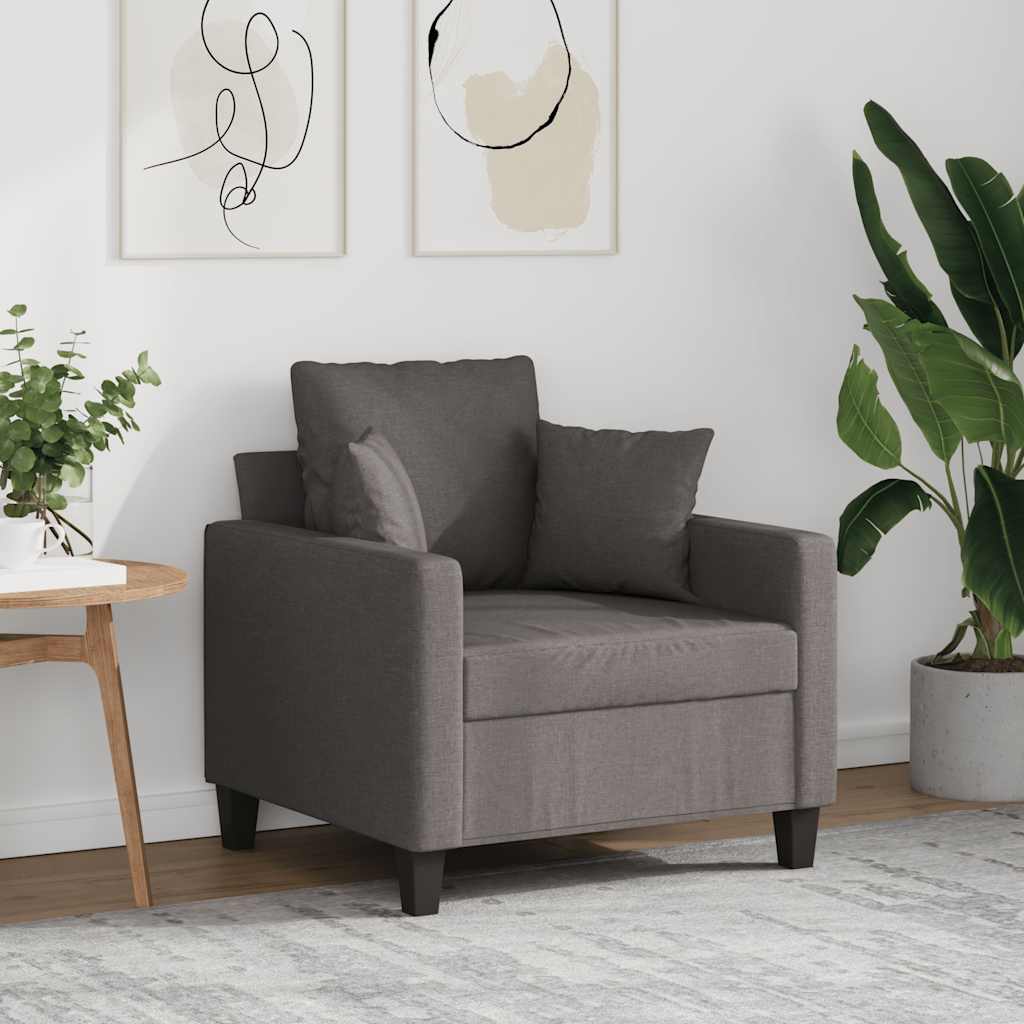 Fotelja smeđesiva 60 cm od tkanine