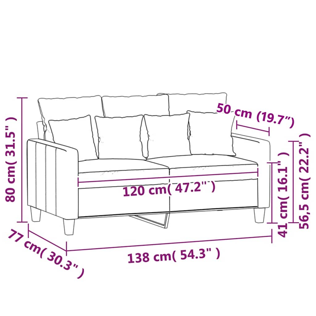 Dvosjed od tkanine krem 120 cm