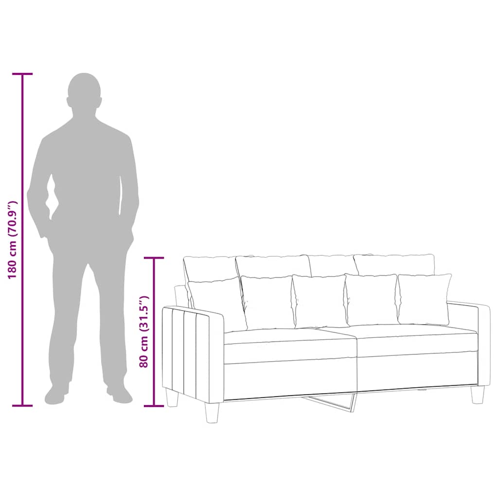 Dvosjed od tkanine smeđi 140 cm