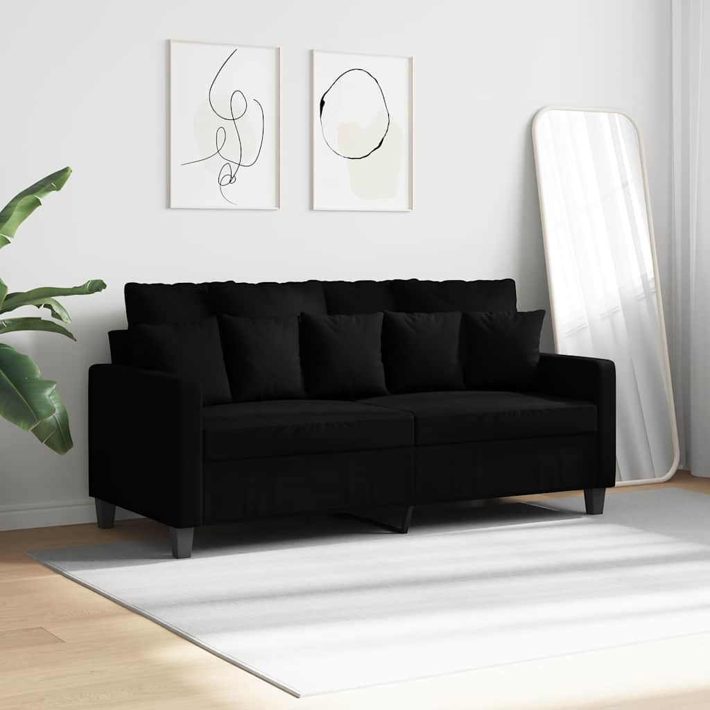 Dvosjed od tkanine crni 140 cm