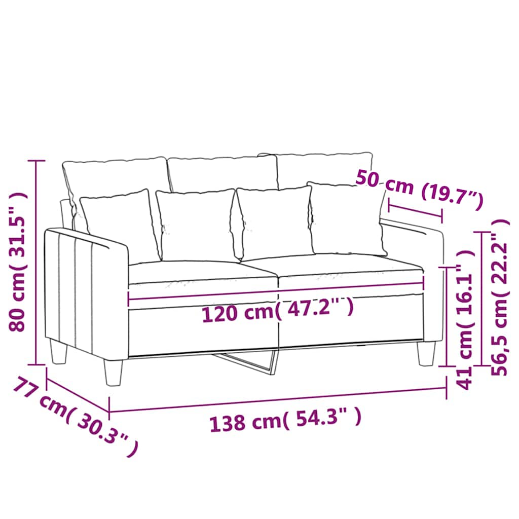 Dvosjed krem 120 cm baršunasti