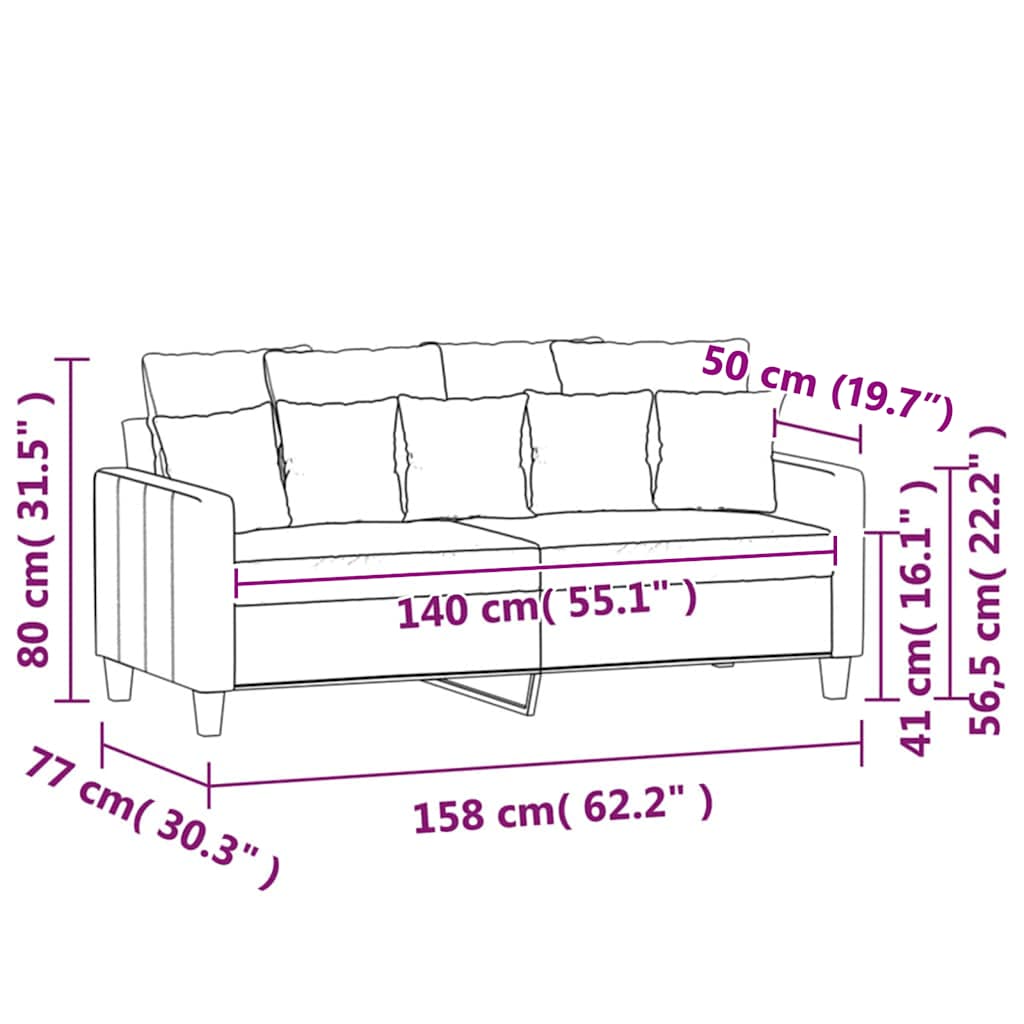 Dvosjed crvena boja vina 140 cm baršunasti