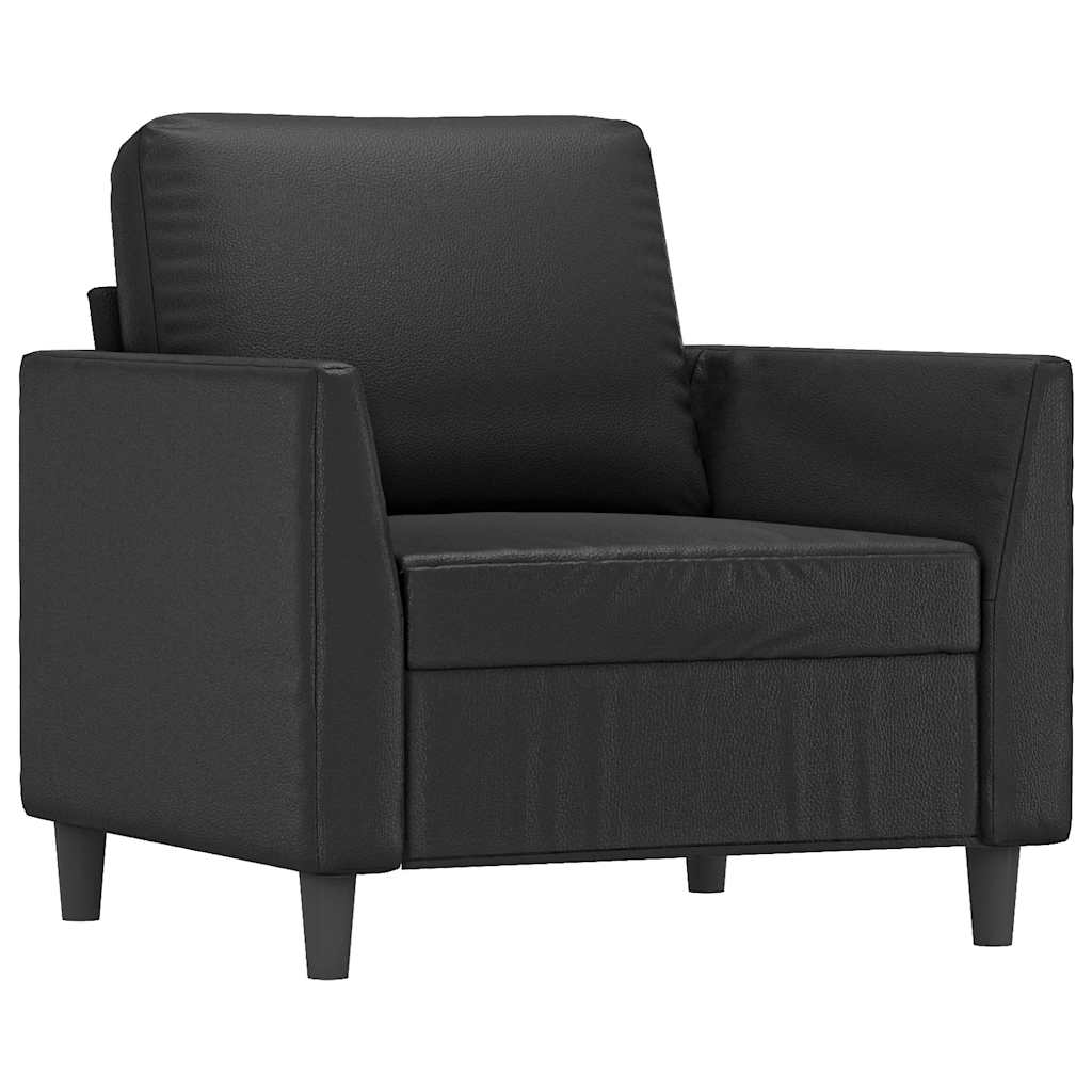 Fotelja crna 60 cm od umjetne kože
