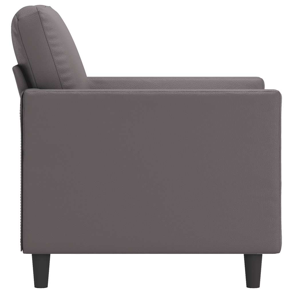 Fotelja siva 60 cm od umjetne kože