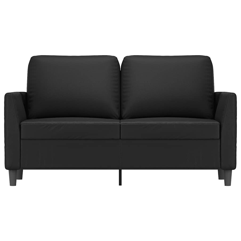 Dvosjed od tkanine crni 120 cm od umjetne kože