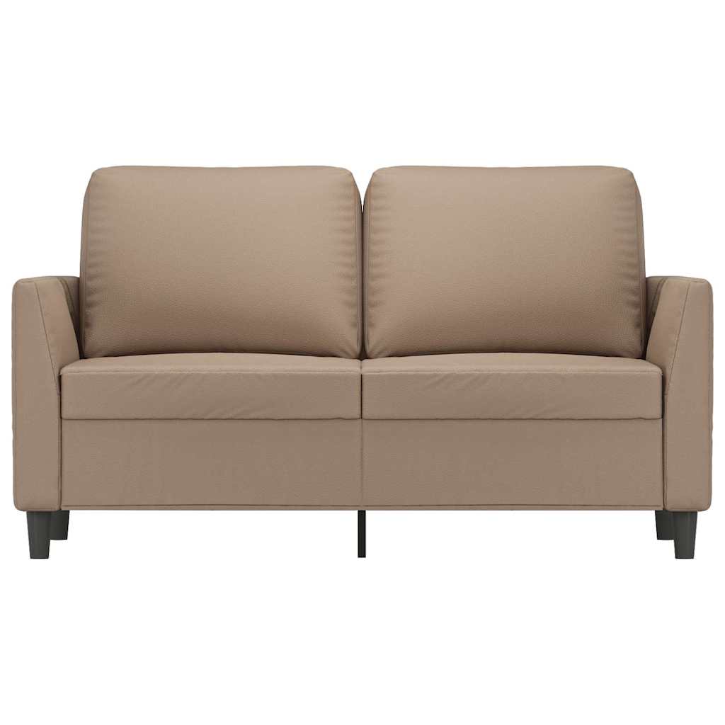 Dvosjed od tkanine boja cappuccina 120 cm od umjetne kože Smeđa