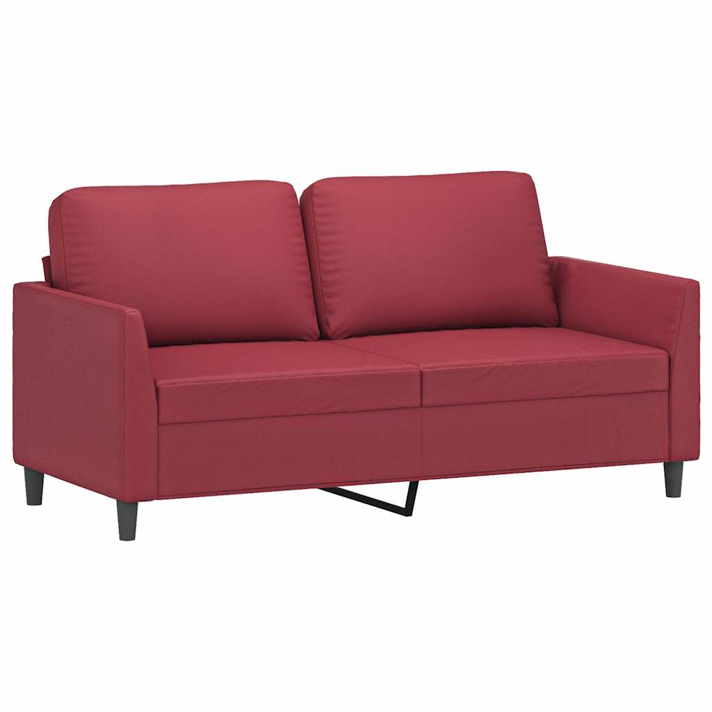 Dvosjed od tkanine crvena boja vina 140 cm umjetne kože