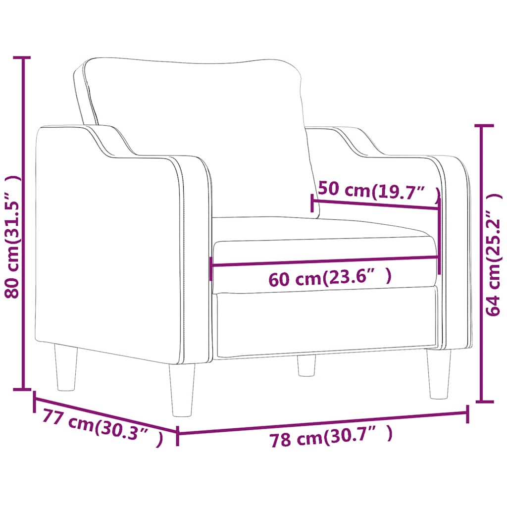 Fotelja krem 60 cm Tkanina