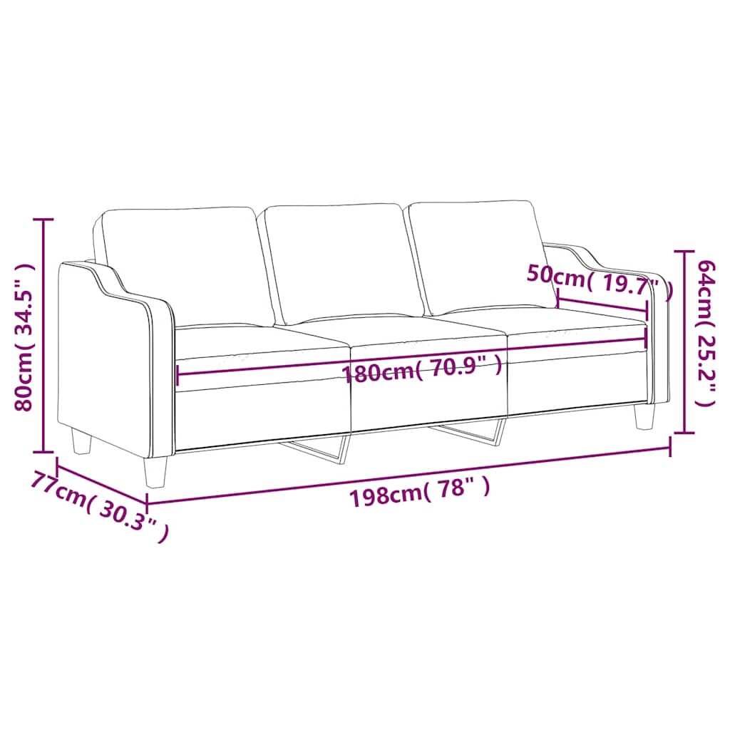 Trosjed od tkanine krem 180 cm