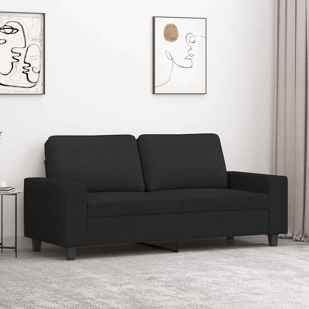 Dvosjed od tkanine crni 140 cm