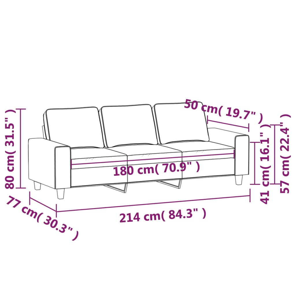 Trosjed od tkanine svjetlosivi 180 cm