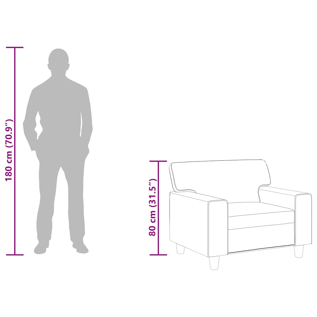 Fotelja krem 60 cm od umjetne kože