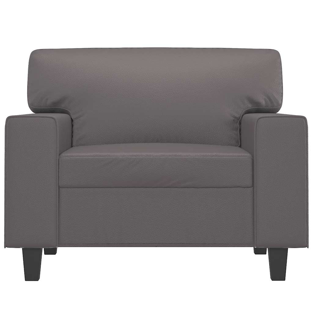 Fotelja siva 60 cm od umjetne kože