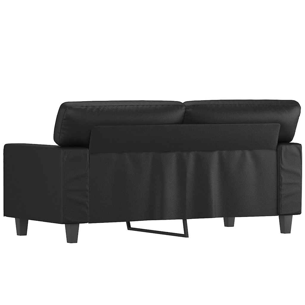 Dvosjed od tkanine crni 120 cm od umjetne kože