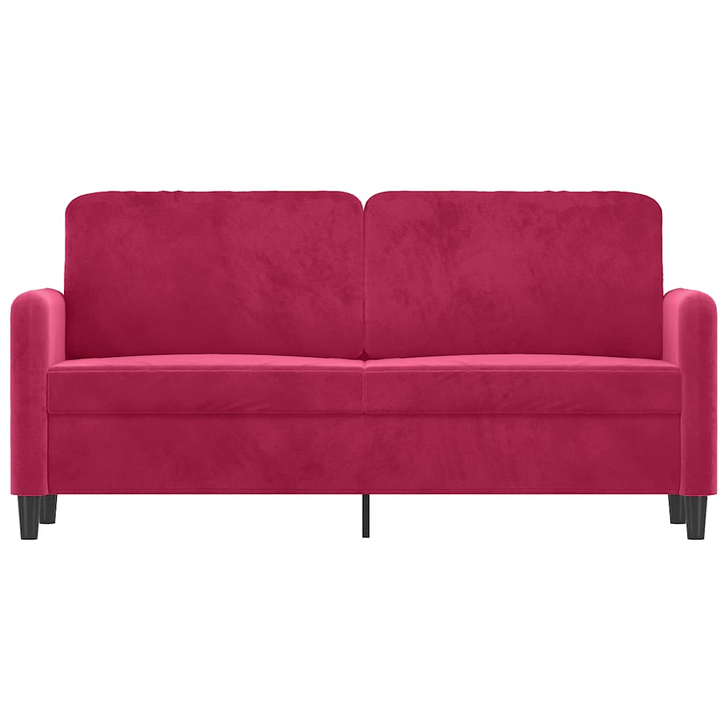 Dvosjed crvena boja vina 140 cm baršunasti