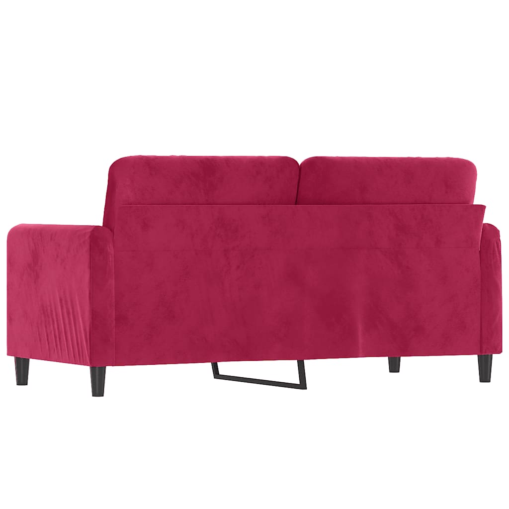 Dvosjed crvena boja vina 140 cm baršunasti