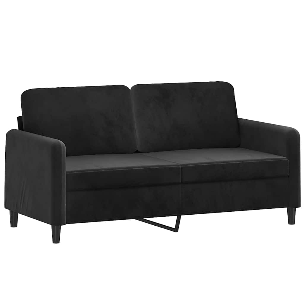 Dvosjed crni 140 cm baršunasti