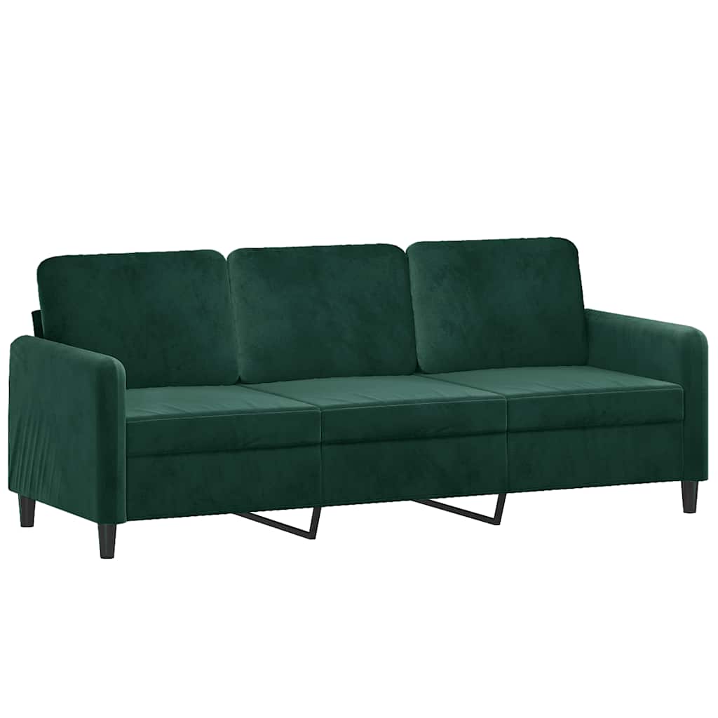 Trosjed tamnozeleni 180 cm baršunasti