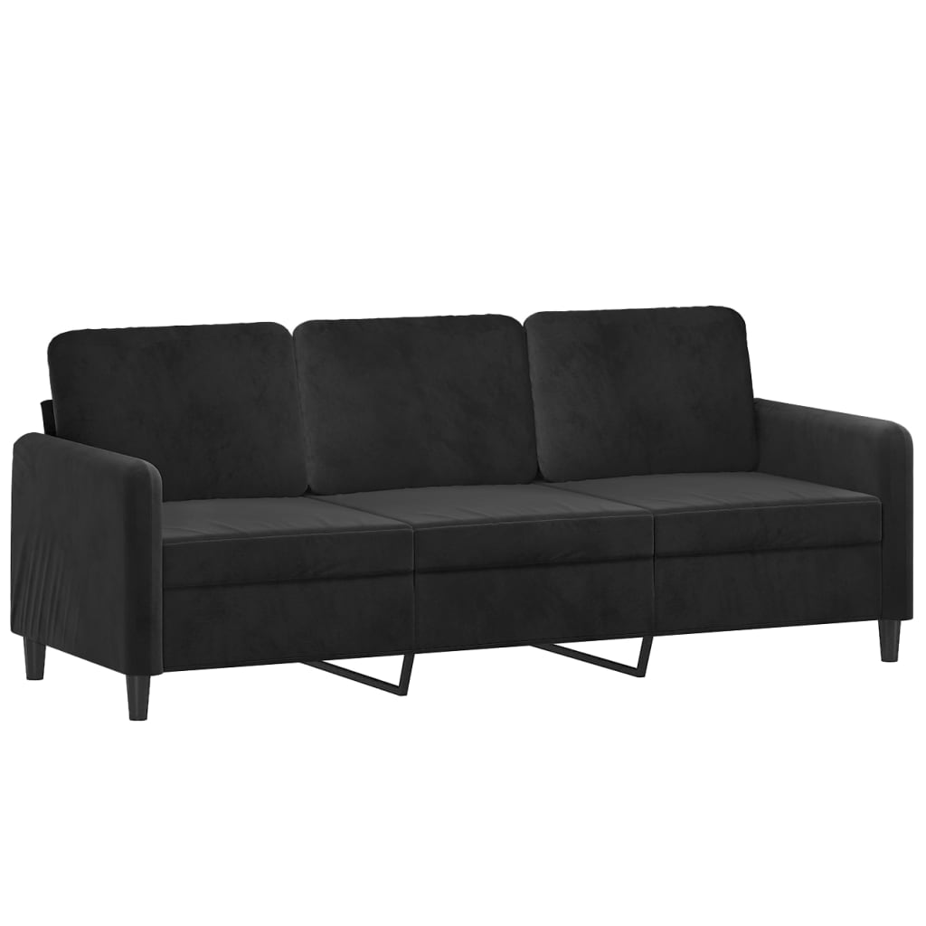Trosjed od tkanine crna 180 cm baršunasti