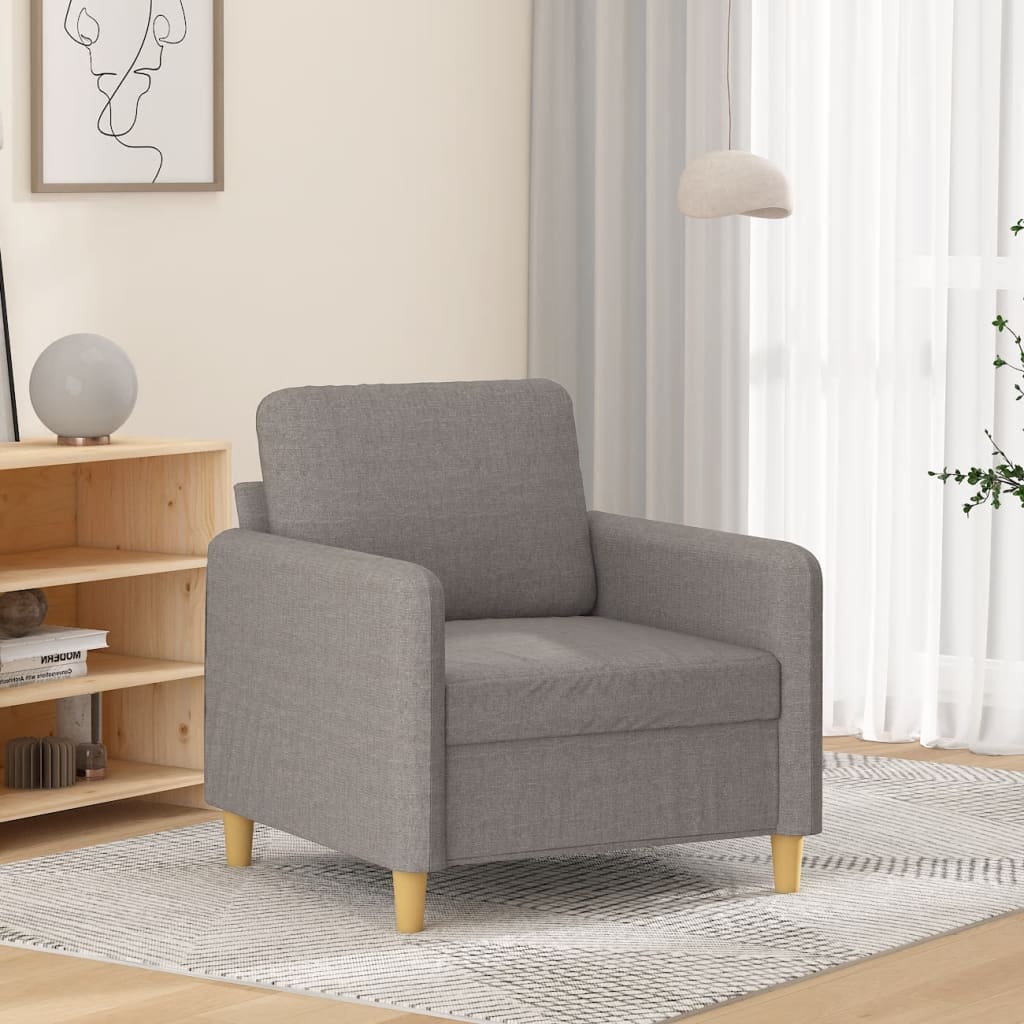 Fotelja smeđesiva 60 cm od tkanine Tupe
