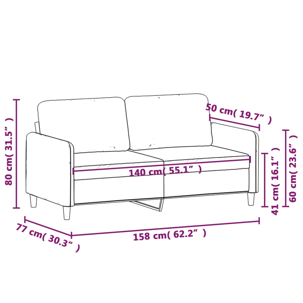 Dvosjed od tkanine crvena boja vina 140 cm