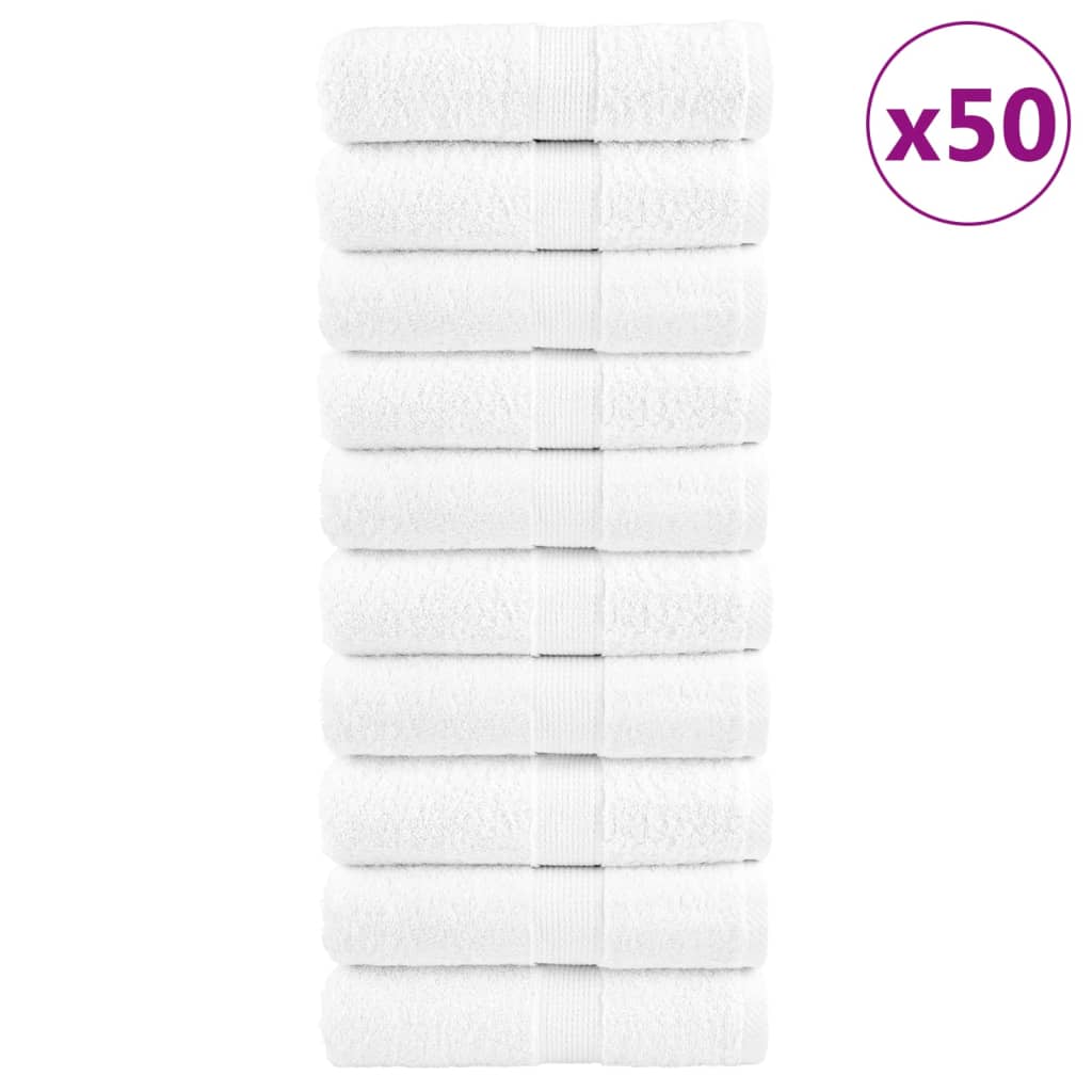 Premium ručnici za pranje SOLUND 50 kom Bijeli 30x30 cm 600 g/m²