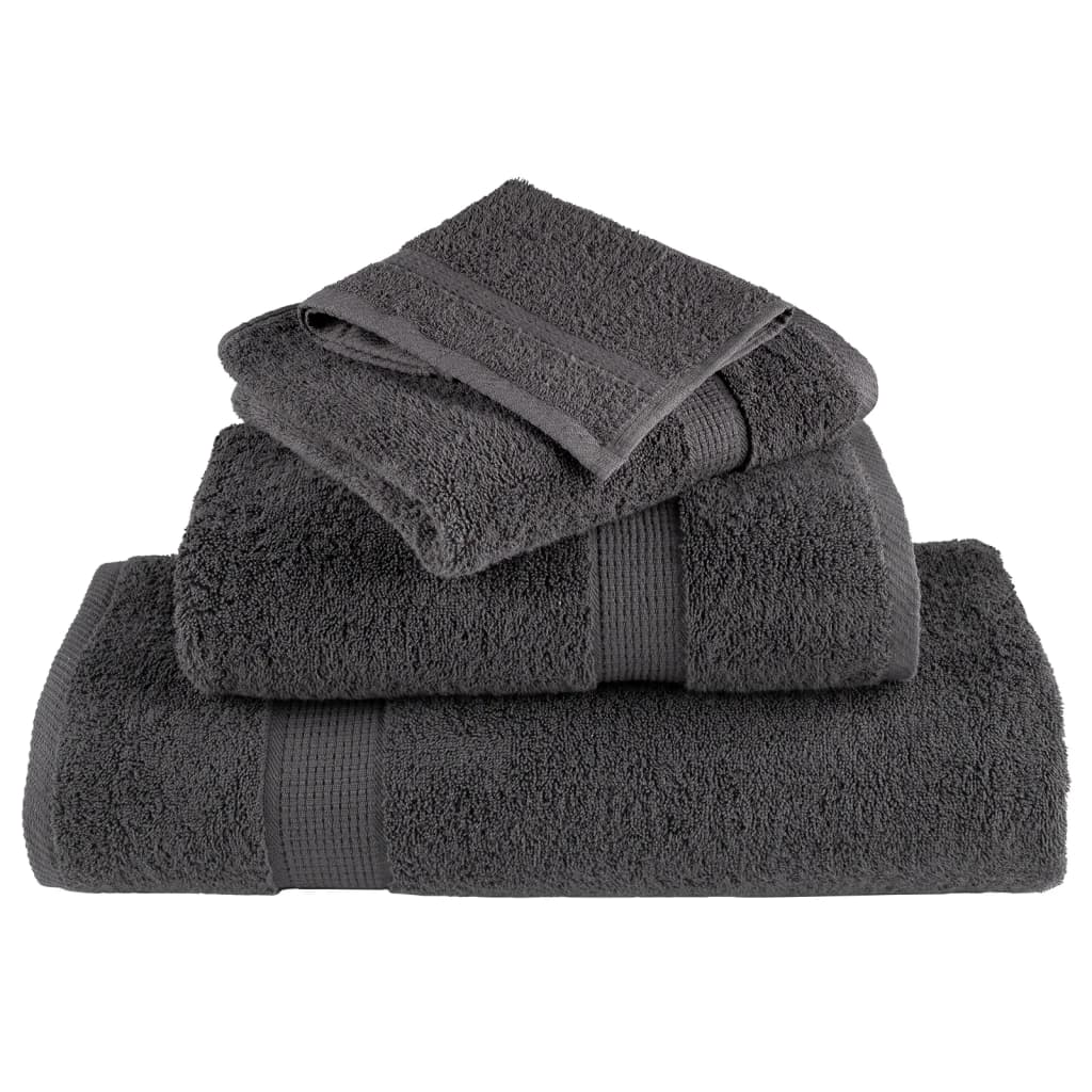 Ručnici SOLUND 10 kom antracit 100 x 200 cm 600 gsm