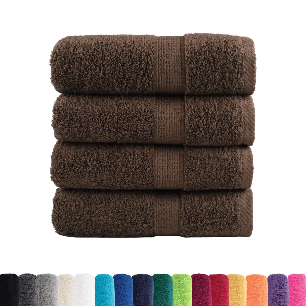 Premium ručnici za pranje SOLUND 4 kom. smeđe 30x30 cm 600 g/m²
