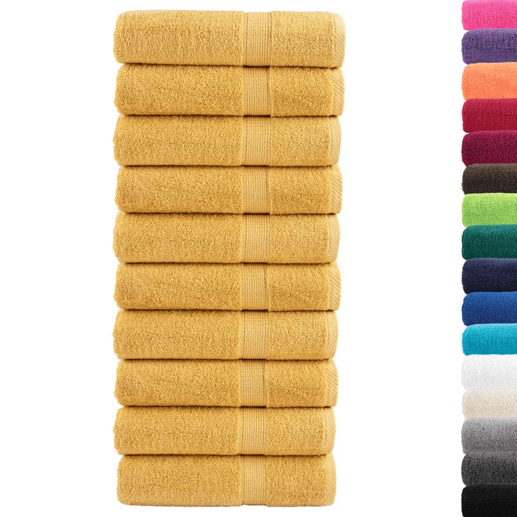 Ručnici za kupanje SOLUND 10 kom zlatni 100x150 cm 600 gsm