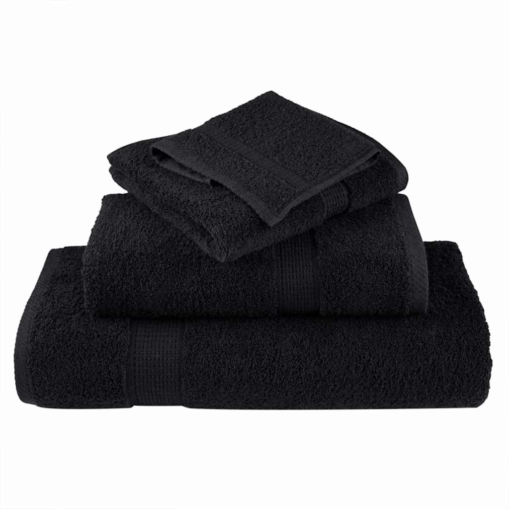 Ručnik za Goste SOLUND 4 pcs Crna 15 x 21 cm 550 gsm