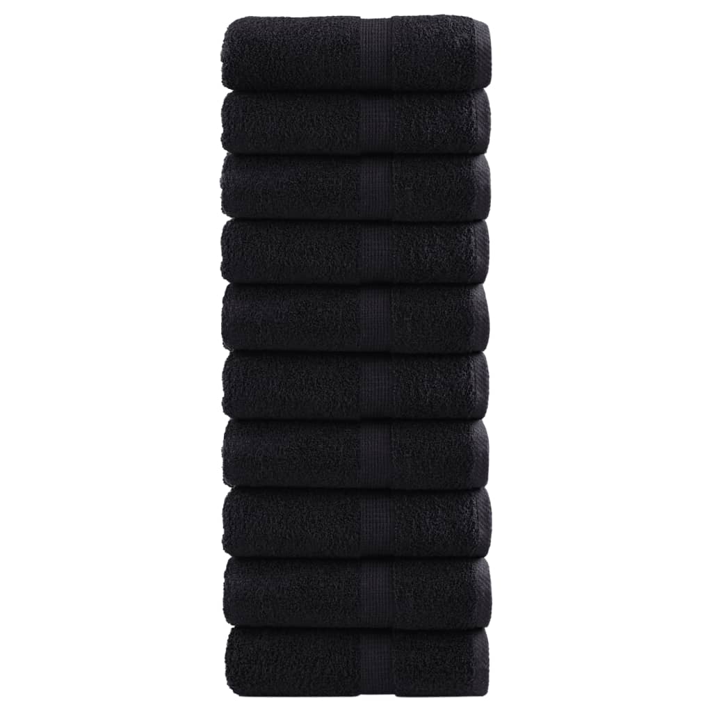 Premium ručnici za pranje SOLUND 10 kom. crni 30x30 cm 600 g/m²