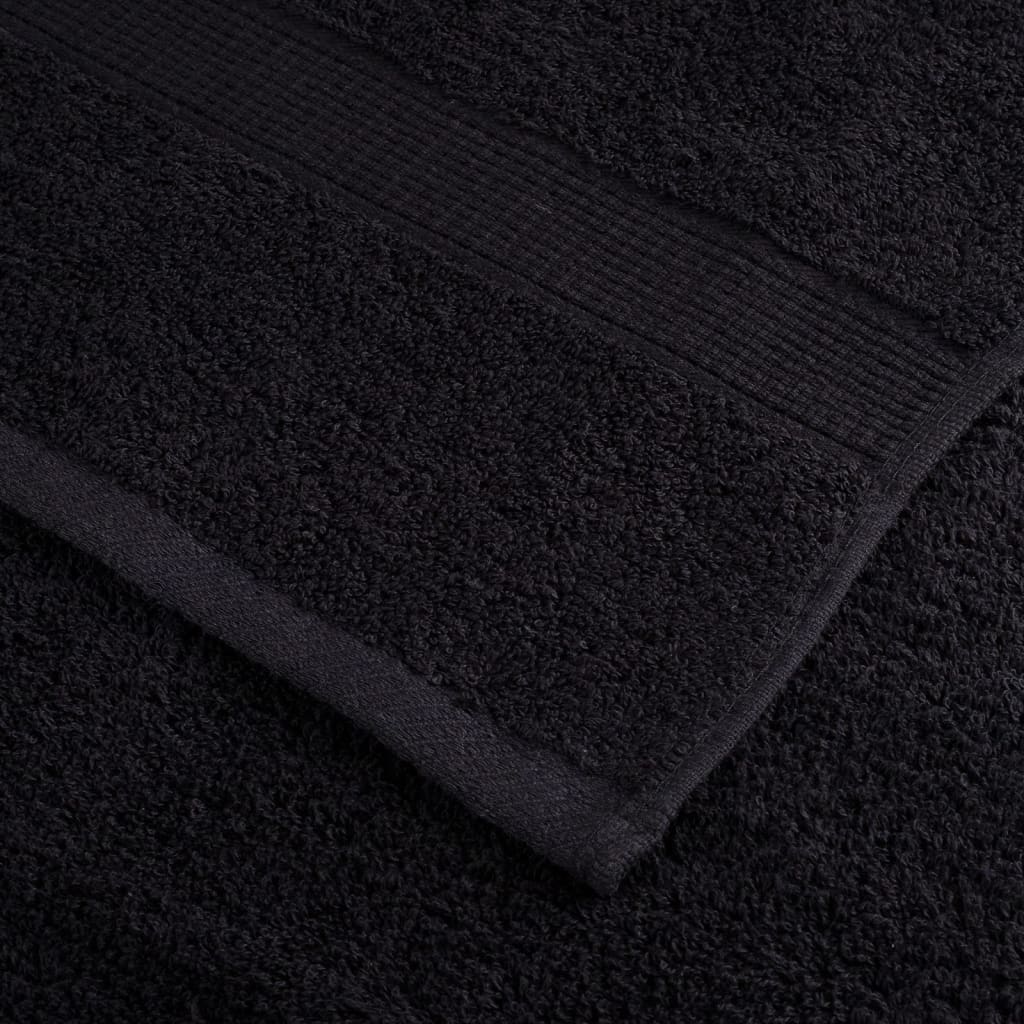 Ručnici SOLUND 10 kom crni 100 x 200 cm 600 gsm
