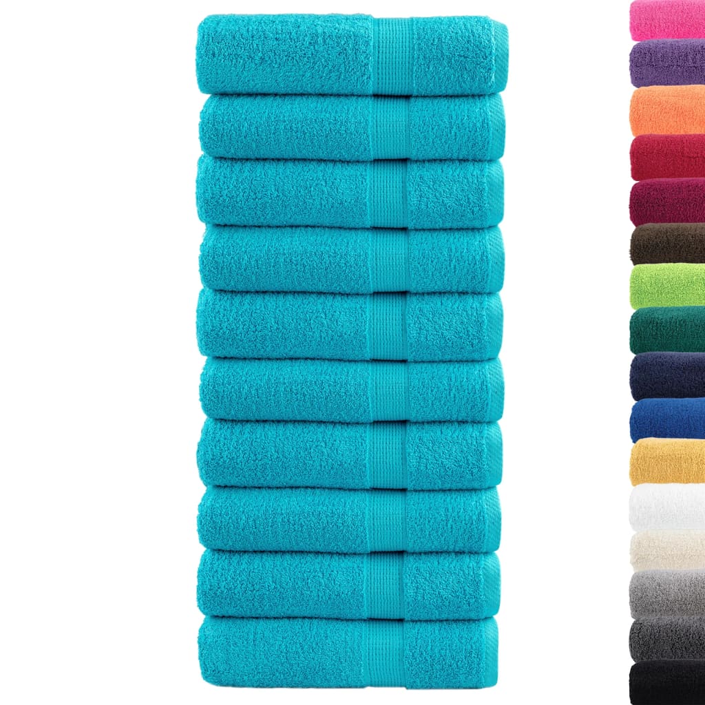 Ručnici za ruke SOLUND 10 kom tirkizni 50x100 cm 600 gsm