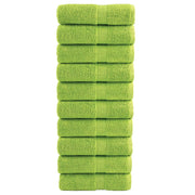 Premium ručnici za goste SOLUND 10 kom. zelene boje jabuke 30x50 cm 600 g/m²