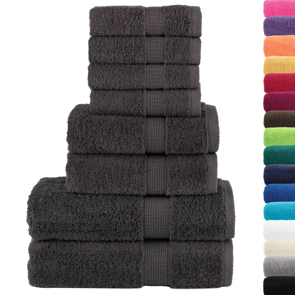 8-dijelni vrhunski set ručnika SOLUND antracit 600 gsm