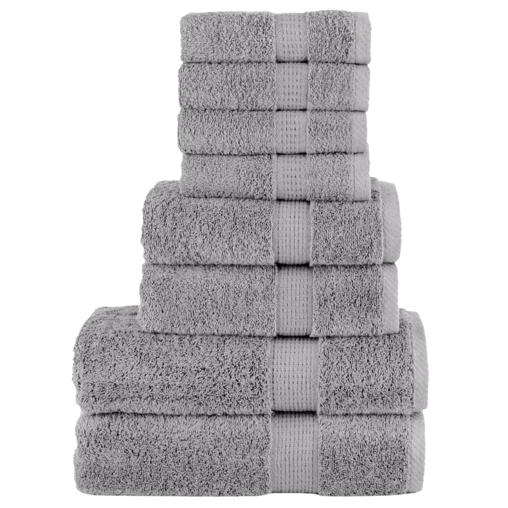 8-dijelni vrhunski set ručnika SOLUND sivi 600 gsm