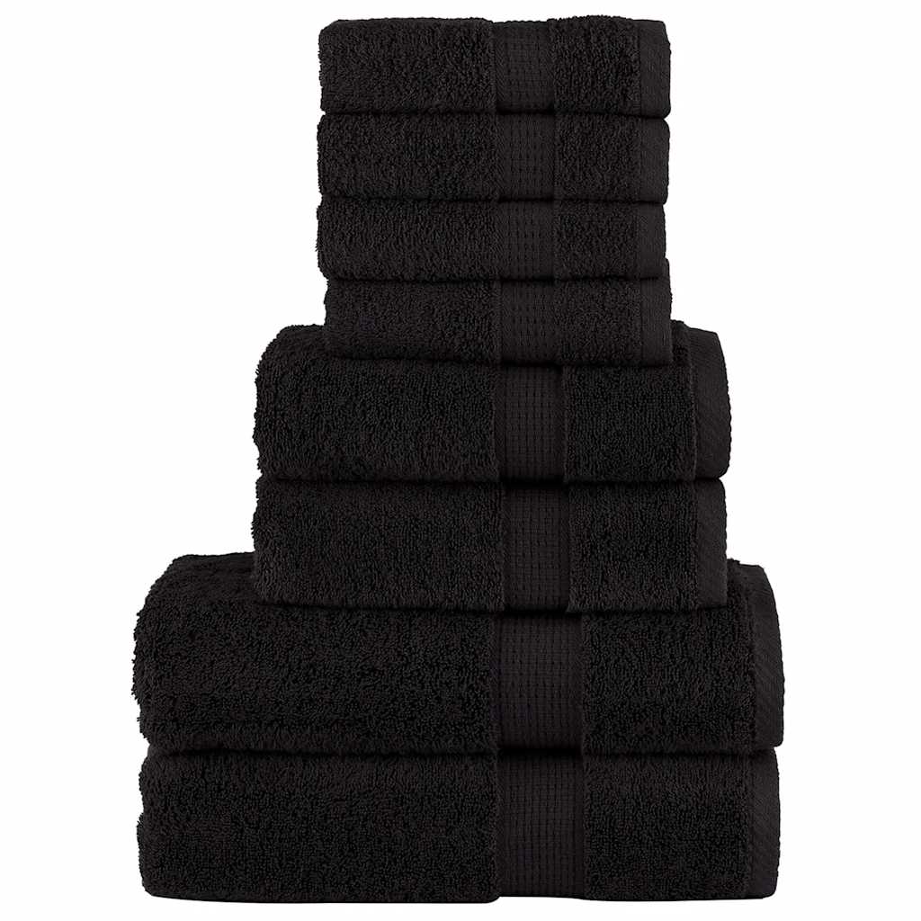 8-dijelni vrhunski set ručnika SOLUND crni 600 gsm