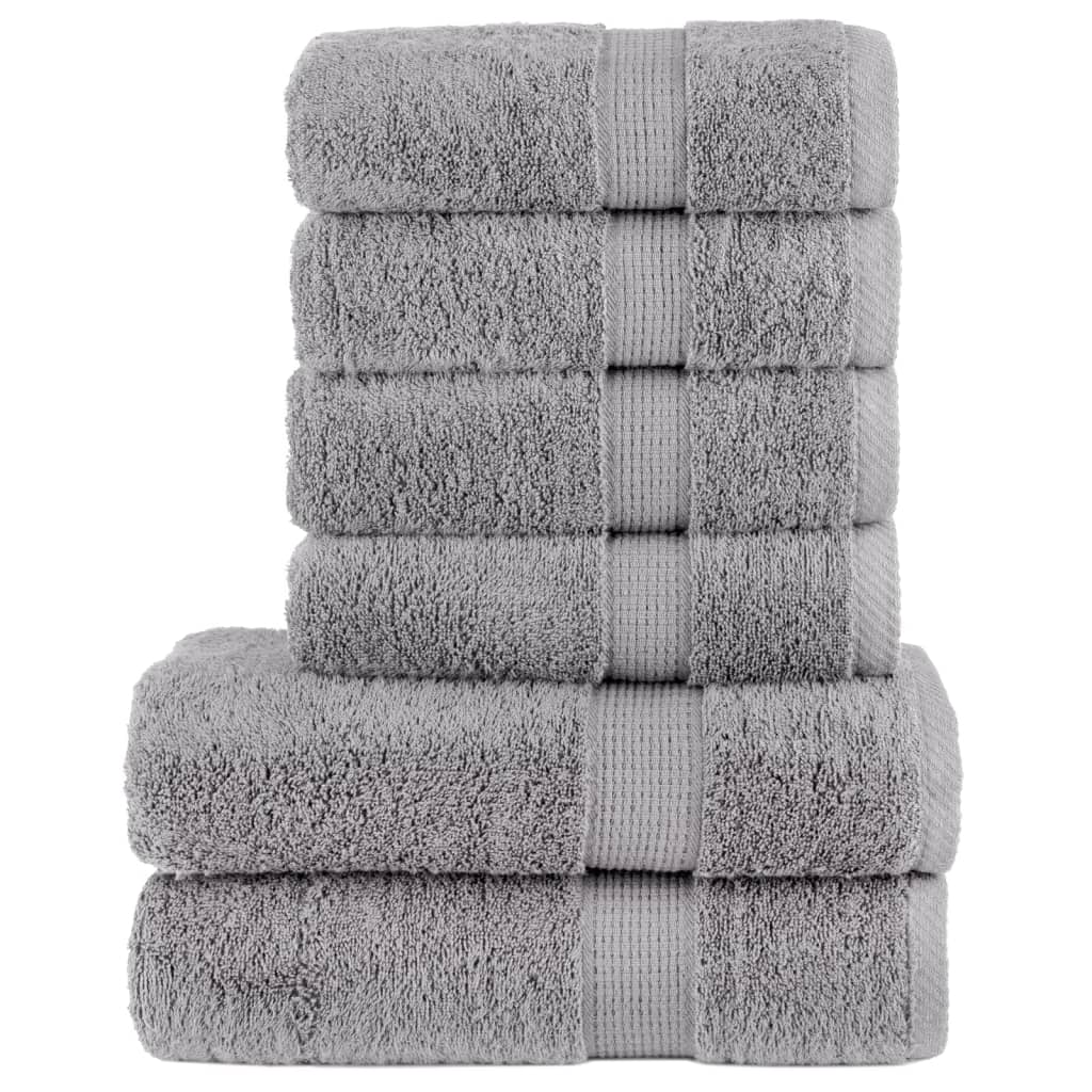 6-dijelni vrhunski set ručnika SOLUND sivi 600 gsm