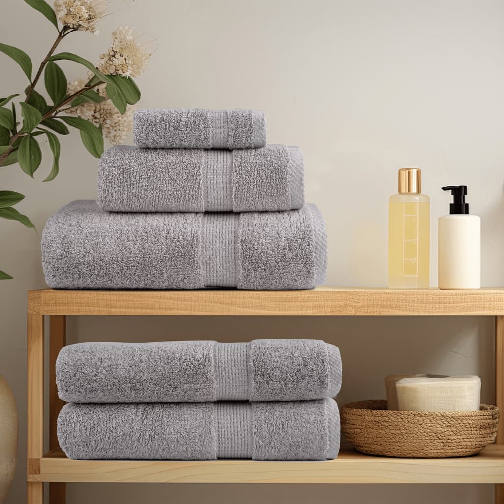 6-dijelni vrhunski set ručnika SOLUND sivi 600 gsm