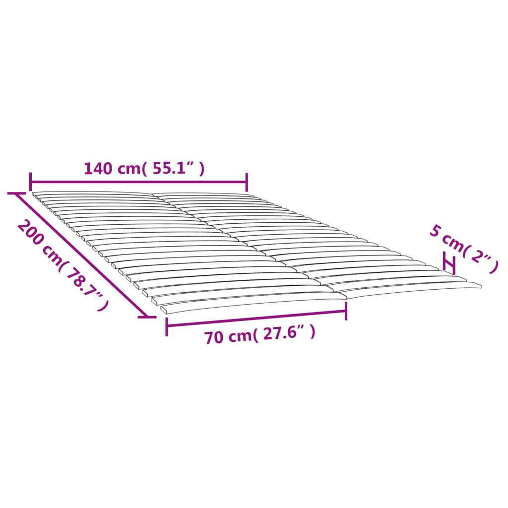 Zamjenske letvice za krevet s 48 letvica 2 kom 70x200 cm