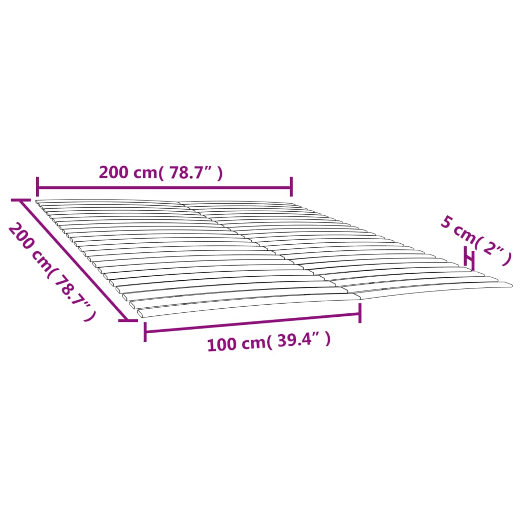 Zamjenske letvice za krevet s 48 letvica 2 kom 100x200 cm